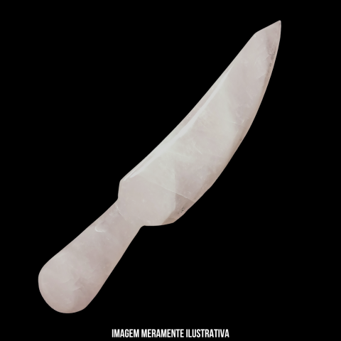 Faca de Quartzo Rosa 23cm  -  Unidade